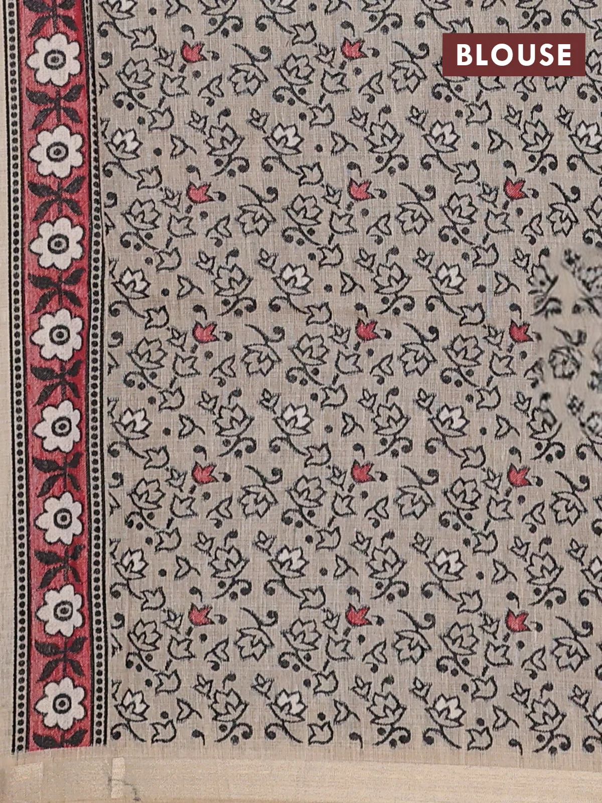 Beige Thread Woven Buttas Jamdhani Cotton Saree